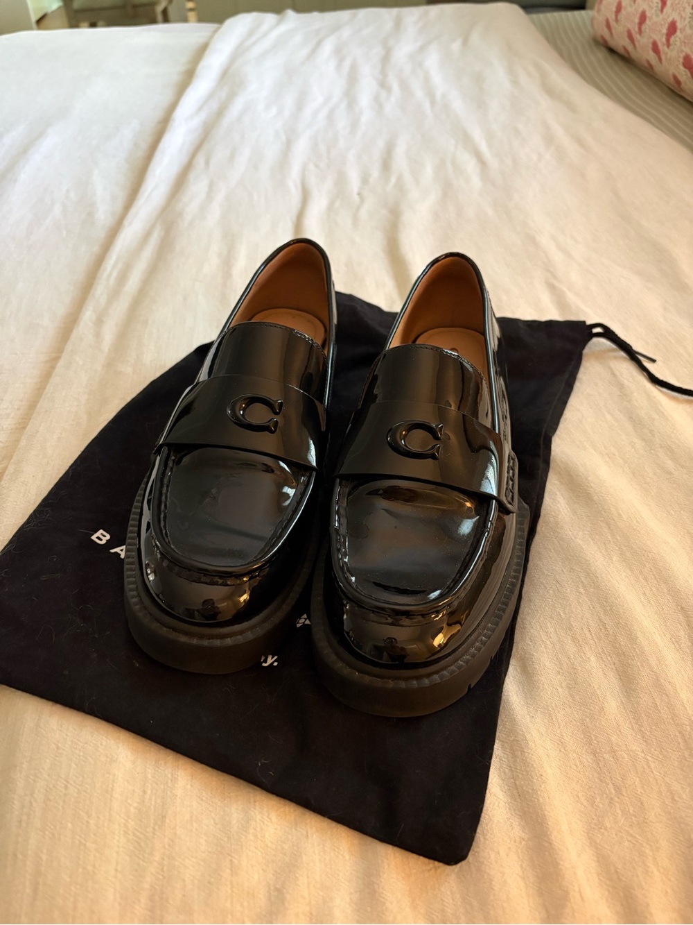Coach Black Patent Leather Men’s Slip-On Loafers